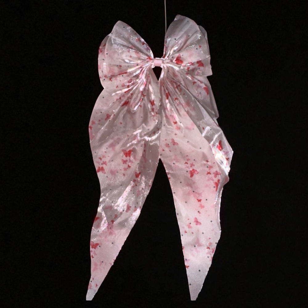 Beautiful silky Hair Transparent Clip Bow Large‎ size